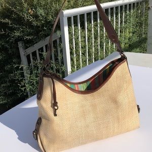 Fossil woven bag purse tote